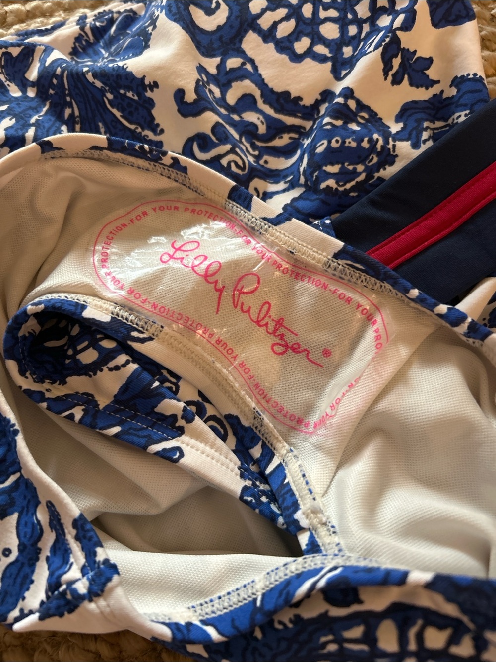 Lilly Pulitzer Blue Floral One-Piece Swimsuit with Belt - Picture 4 of 4